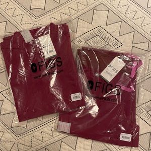 Figs Scrubs Set - Dark Magenta Rafaela Top & Zamora Jogger Pants